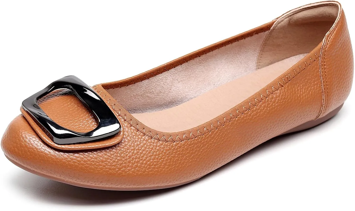 VenusCelia Women's Buckle Dance Flats Shoe