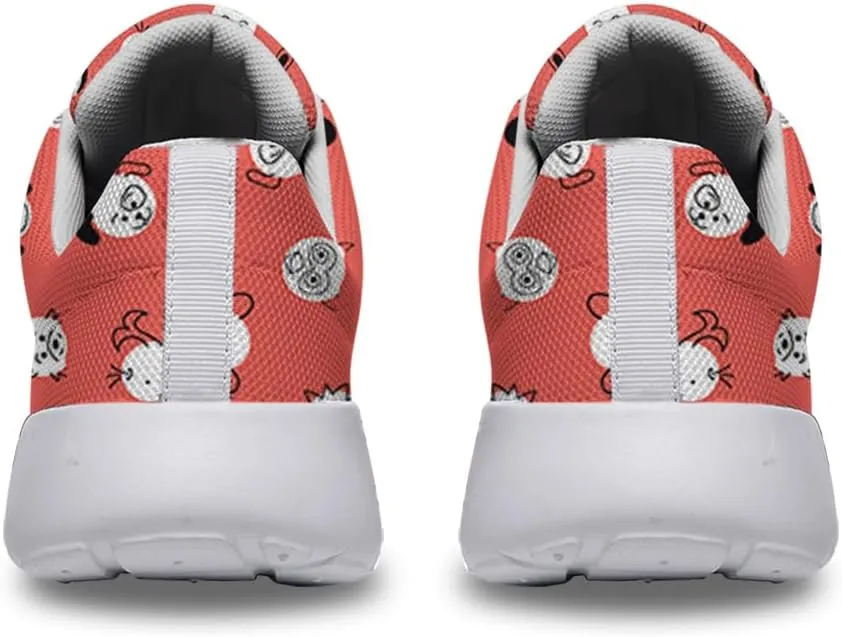 Women Men Cute Kids Doodle Animal Polka Dots Shoes Personalited 3D Print Running Shoes Athletic Tennis Sneakers