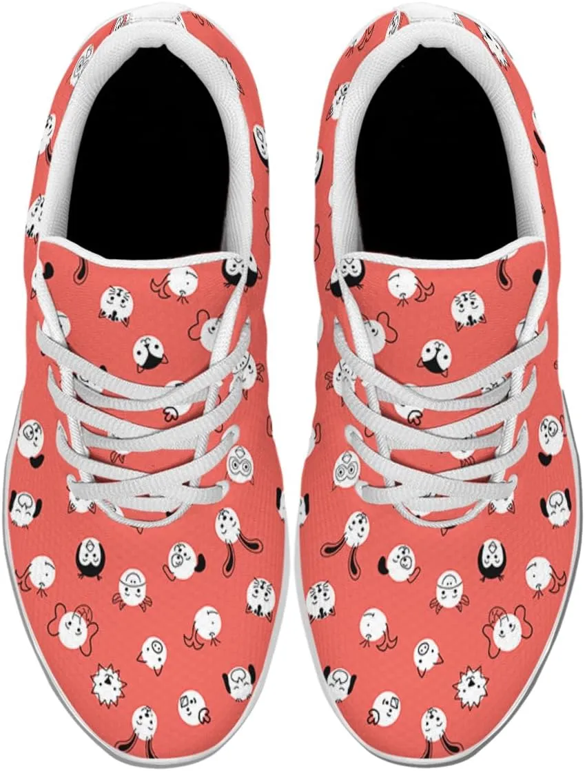 Women Men Cute Kids Doodle Animal Polka Dots Shoes Personalited 3D Print Running Shoes Athletic Tennis Sneakers