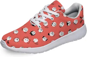 Women Men Cute Kids Doodle Animal Polka Dots Shoes Personalited 3D Print Running Shoes Athletic Tennis Sneakers