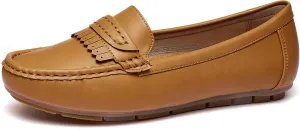 Women's Business Loafers Work Casual Flats Shoes Lightweight Penny PU Leather Slip On Walking Shoes
