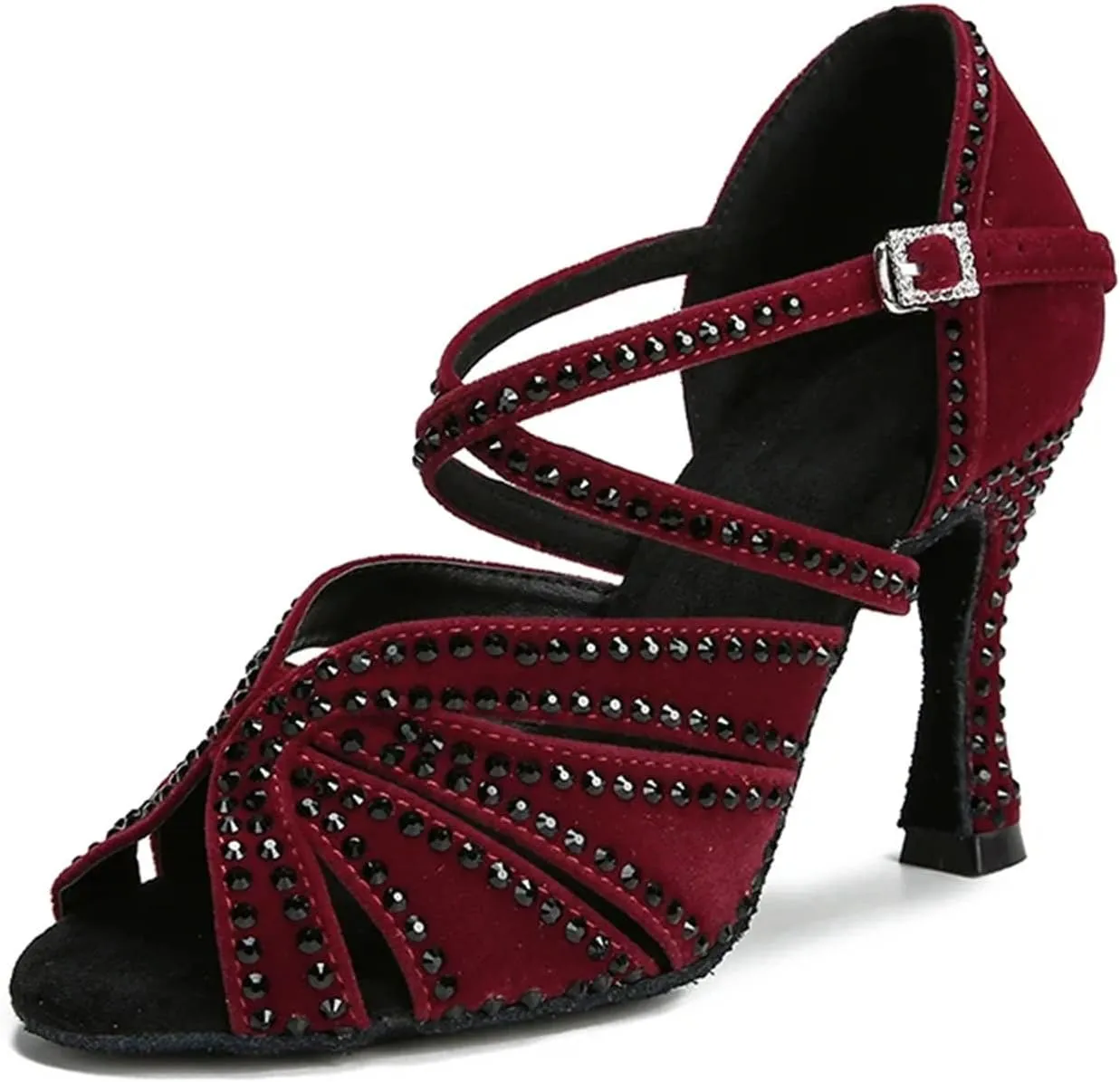 Women's Crystal-Embellished Platform Sandals - Strappy Mesh Design for Poolside Celebrations (8CM/3.15")