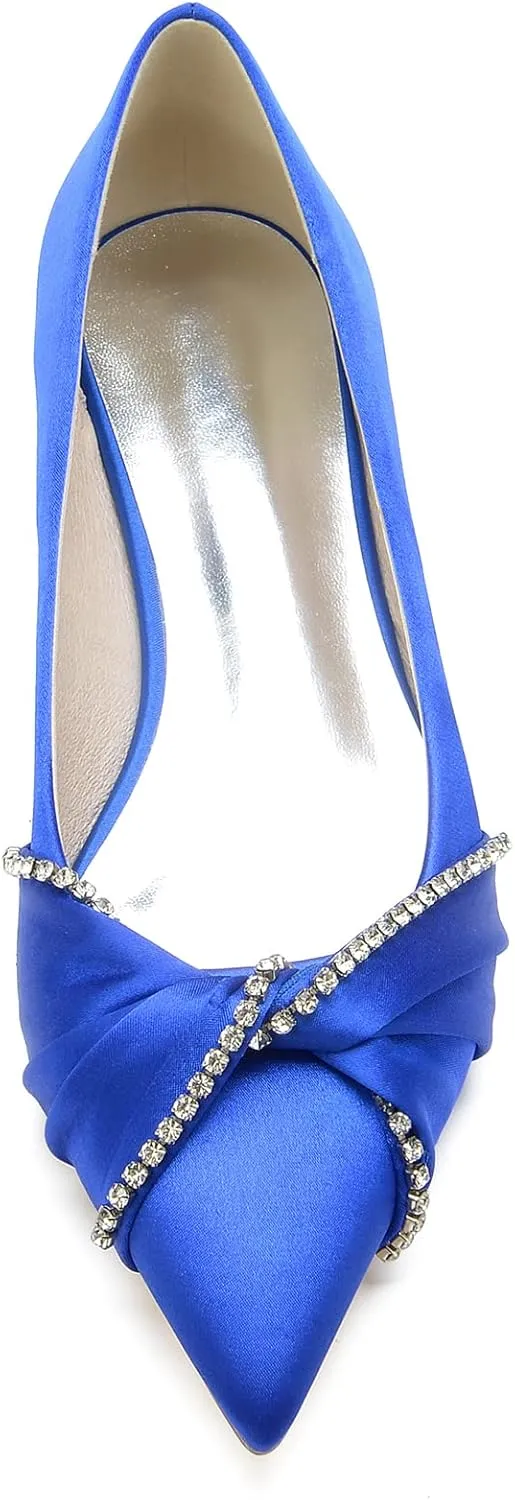 Women's Flats Pointed Double Bow Pointed Toe Casual Comfortable Slip on Flat Ballerina Shoes