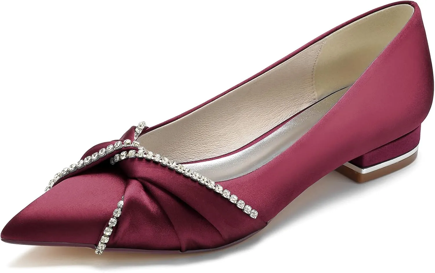 Women's Flats Pointed Double Bow Pointed Toe Casual Comfortable Slip on Flat Ballerina Shoes