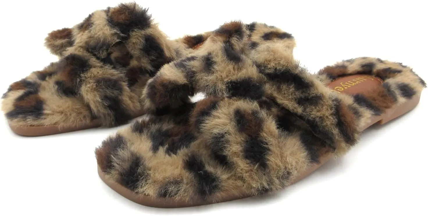 Women's Furry Slippers: Versatile Indoor/Outdoor Slippers with Plush Cotton Upper and Soft Sole - Perfect for Parties, Gatherings, Casual Wear, Vacations, and Beach Days