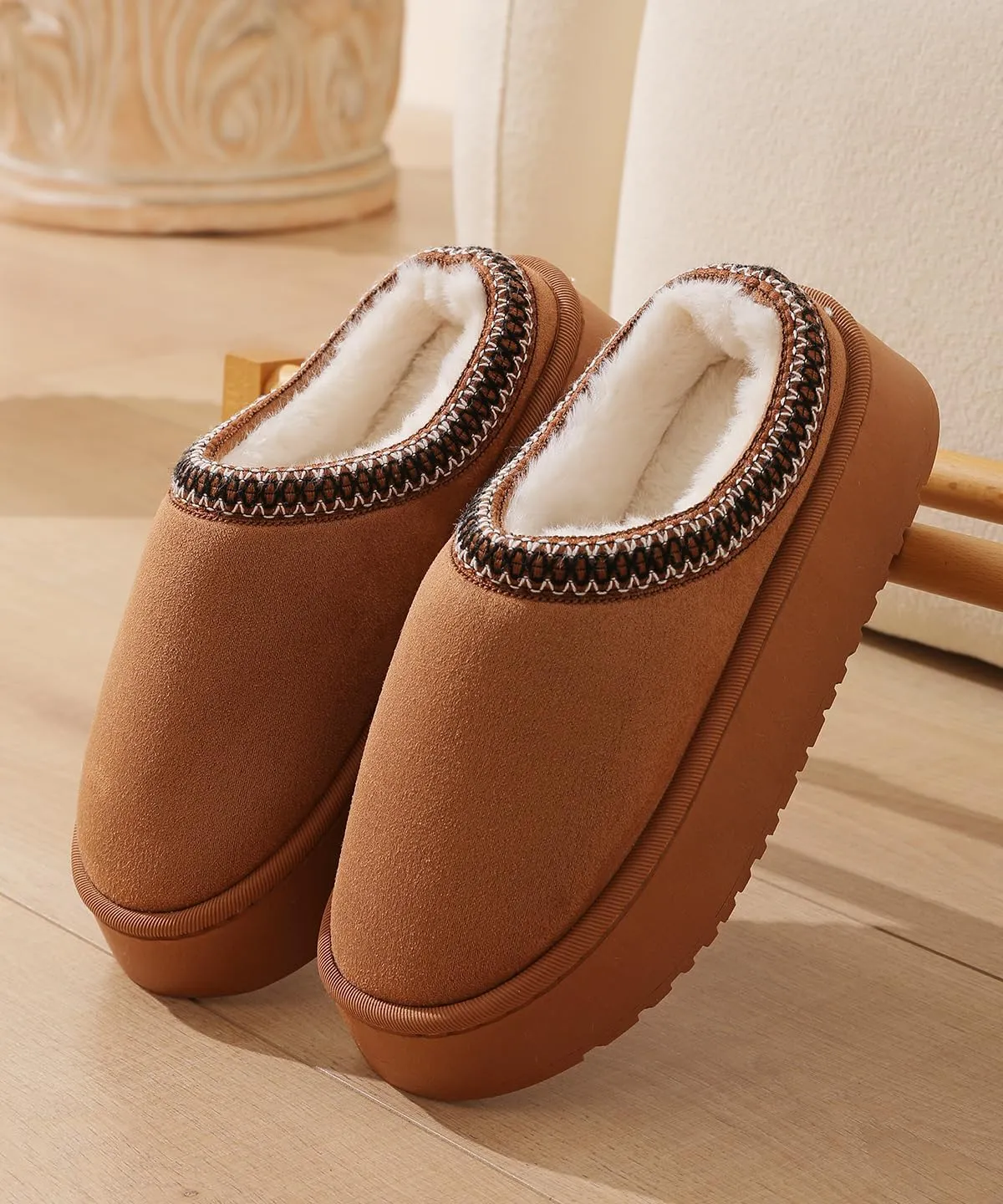 Women's Fuzzy Memory Foam Slippers Lightweight Home Slippers Fluffy Winter House Shoes Indoor and Outdoor