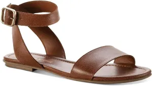 Womens Miiah Faux Leather Open Toe Flat Sandals Brown 9 Medium (B,M)