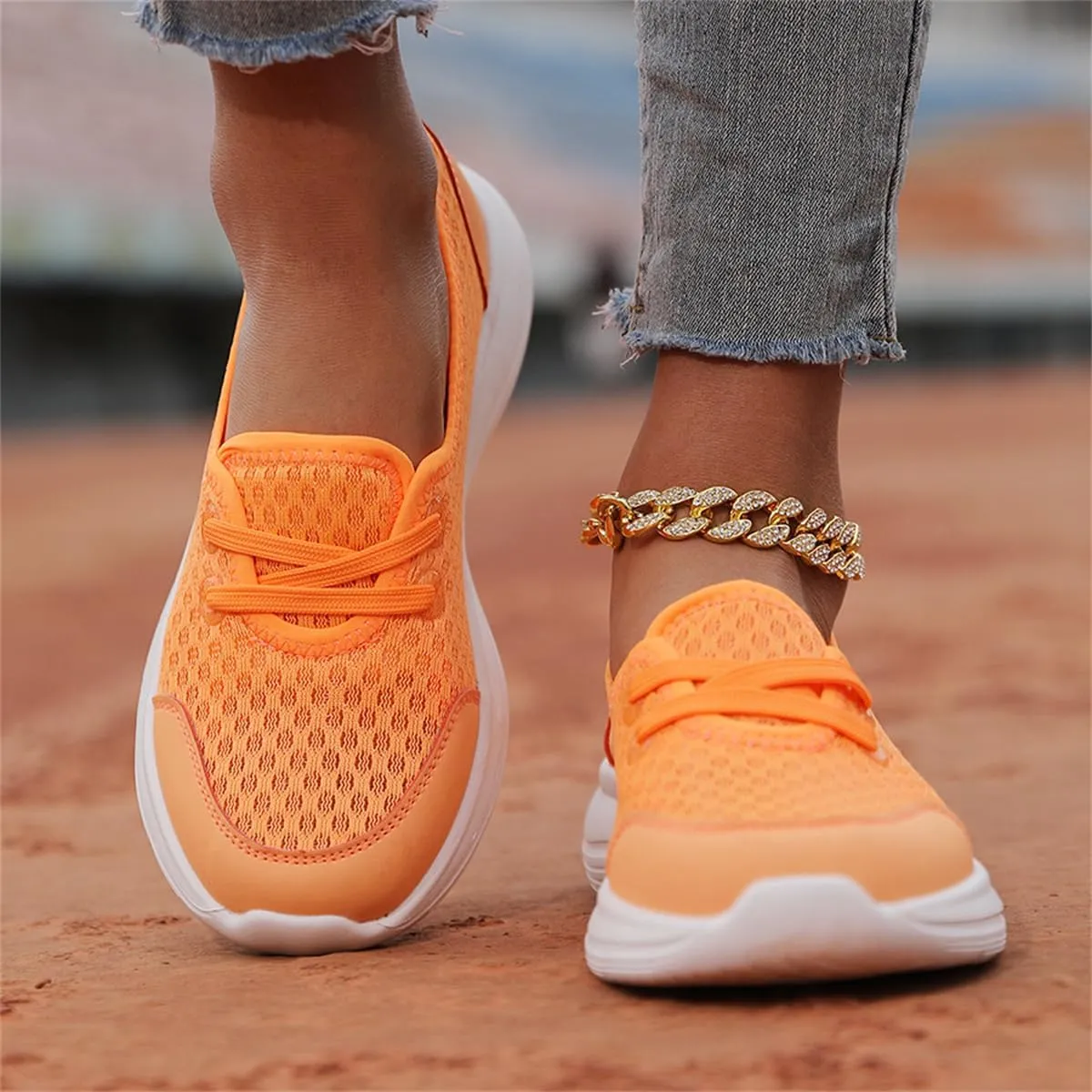 Women's Soft Sole Mesh Comfort Orthopedic Shoes,Lightweight Arch Support Walk Shoes,Slip On Flat Low Top Casual Sneaker