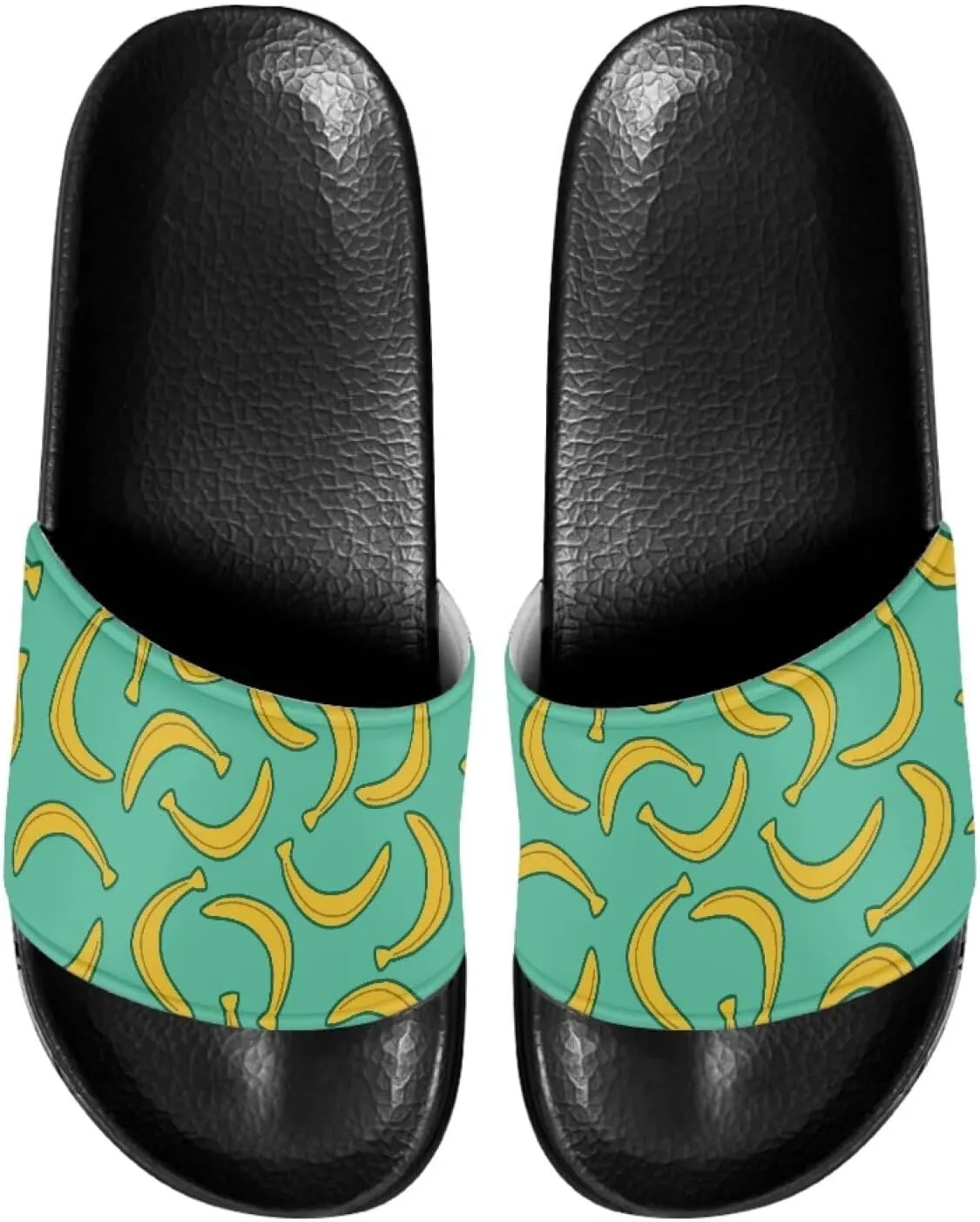 Womens Summer Black Flat Shoes EVA Anti-Slip Sole Shower Shoes Pool House Beach Slide Sandals Offering Great Comfort Slippers With Soft Leather