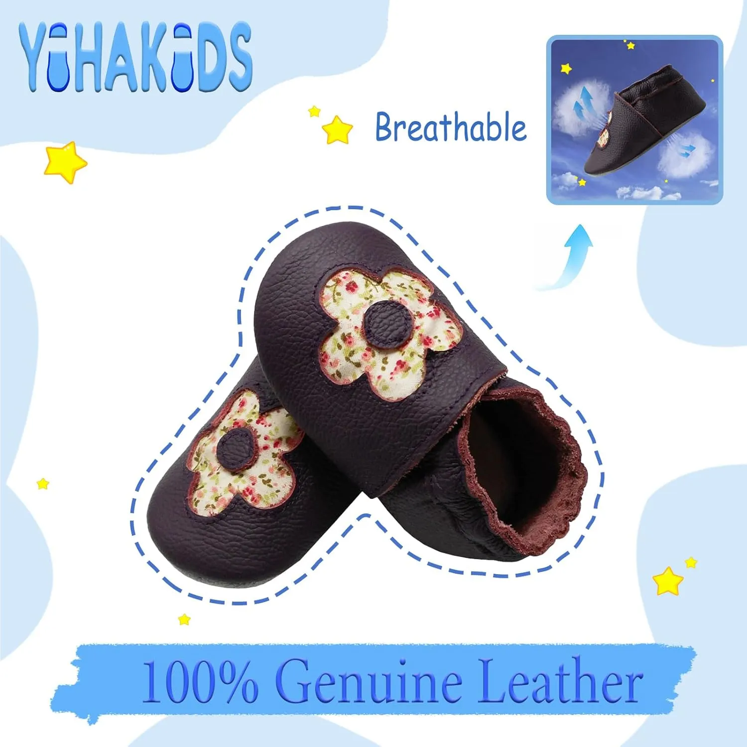 YIHAKIDS Soft Sole Baby Girls Boys Shoes Infant Toddler Leather Moccasins Slippers First Walker Crib Shoes Unisex 0-36 Months