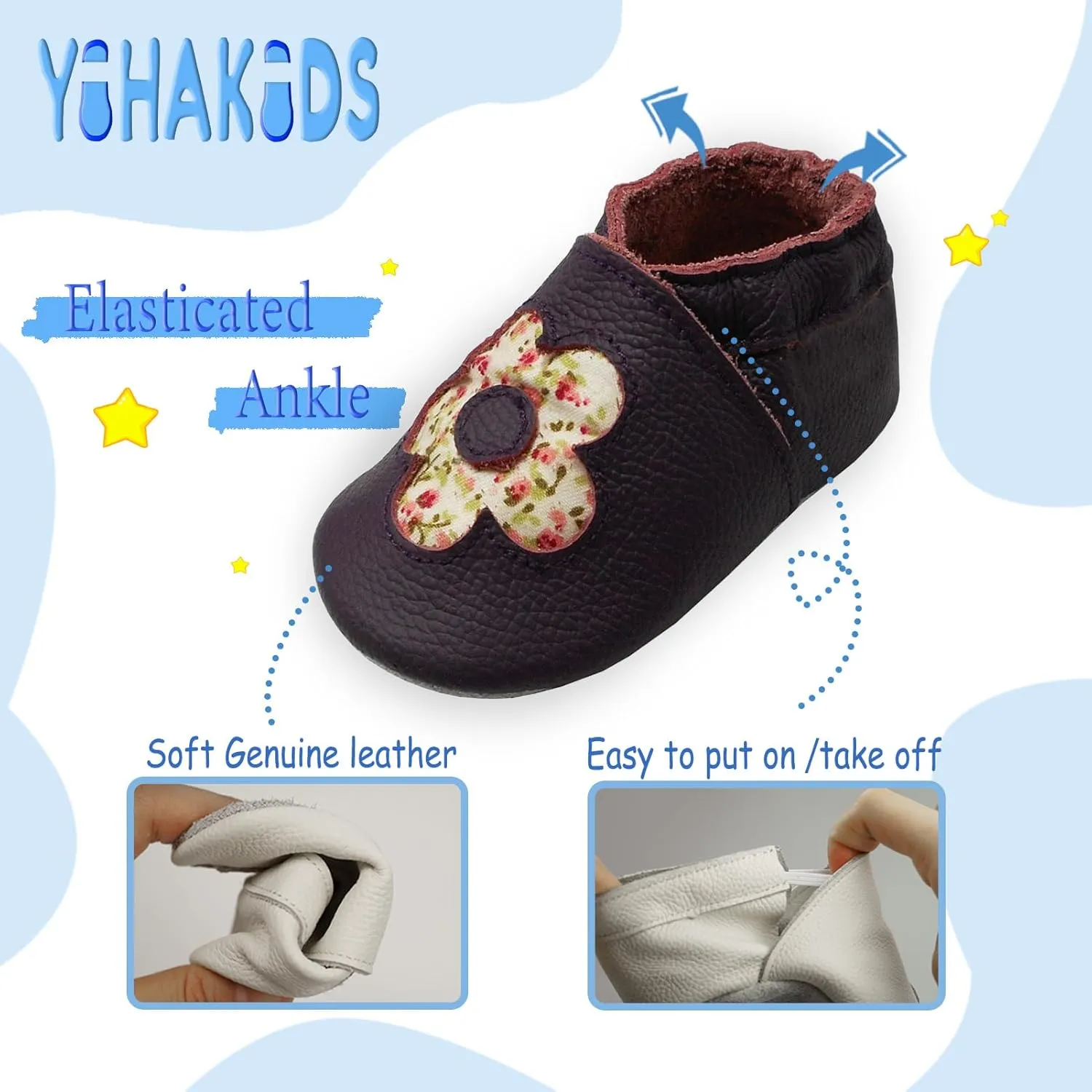 YIHAKIDS Soft Sole Baby Girls Boys Shoes Infant Toddler Leather Moccasins Slippers First Walker Crib Shoes Unisex 0-36 Months