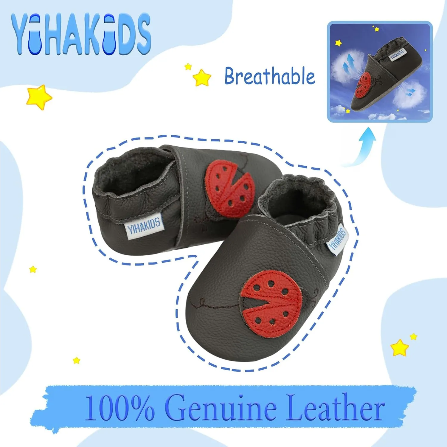 YIHAKIDS Soft Sole Baby Girls Boys Shoes Infant Toddler Leather Moccasins Slippers First Walker Crib Shoes Unisex 0-36 Months