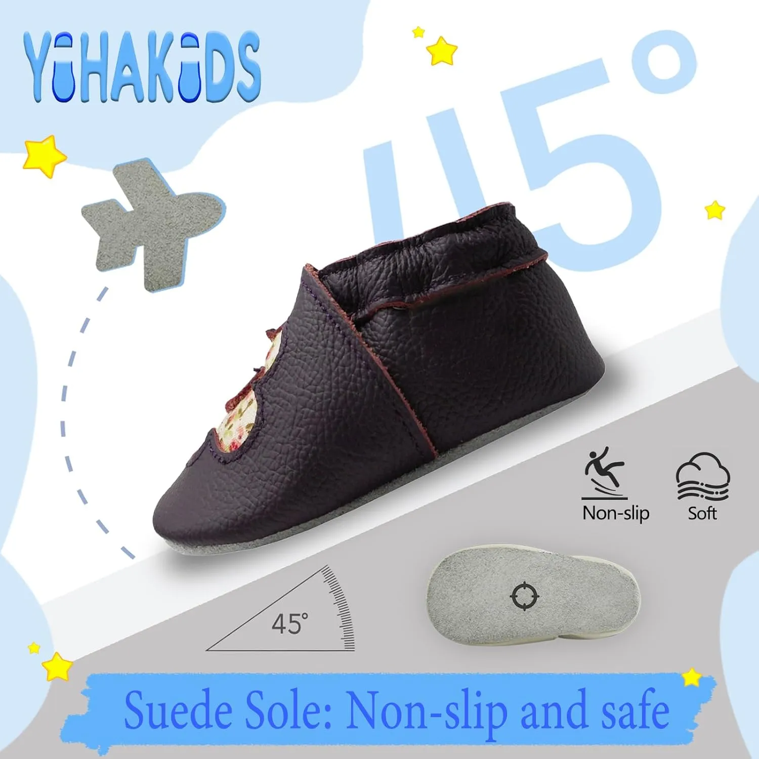 YIHAKIDS Soft Sole Baby Girls Boys Shoes Infant Toddler Leather Moccasins Slippers First Walker Crib Shoes Unisex 0-36 Months