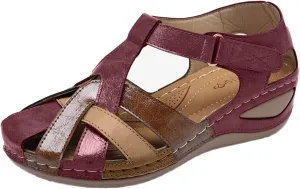 ZBYY Summer Women Sandals Casual Cutout Gladiator Wedge Sandals Loafers Ankle Strap Comfortable Outdoor Platform Shoes